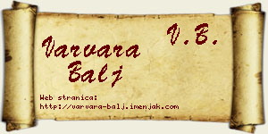 Varvara Balj vizit kartica